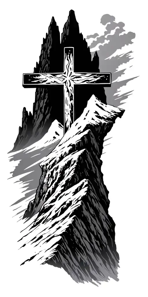 Cross On A Mountain Peak