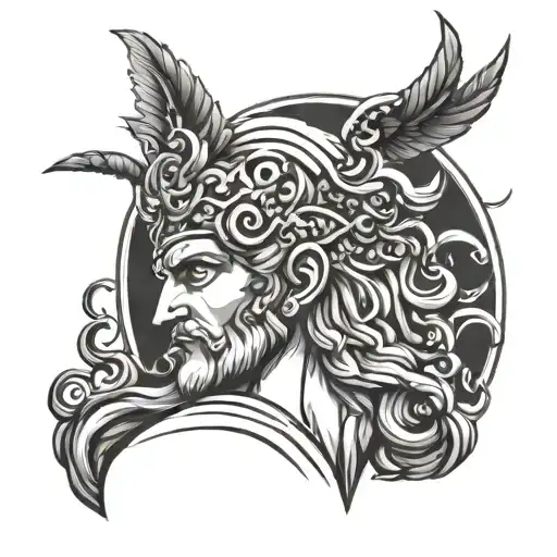 Line Art Of Greek God