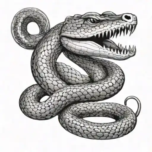 Egyptian Snake Wrapped In Ank