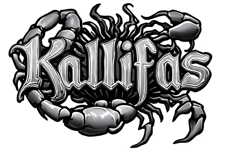 Kalifas Written In Script With Scorpion