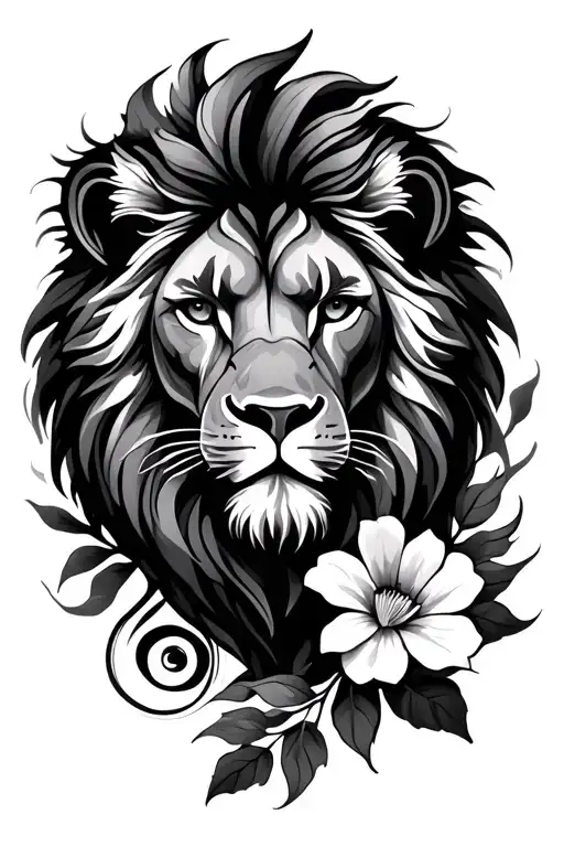 Astrological Sign Fine Lion And Sagittarius Flower Leaf