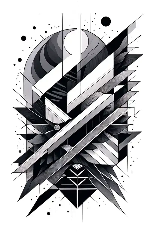 Fine Line Geometric Design Incorporating