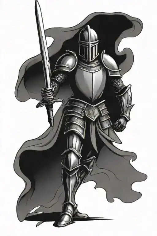 Knight With Sword Standing