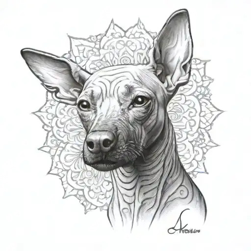 Mexican Hairless Dog On Leg