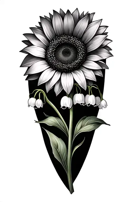 Lily Of The Valley And Sunflower