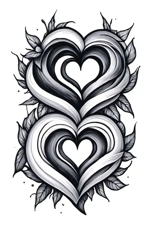 Aquarius And Libra Symbol Intertwined Hearts