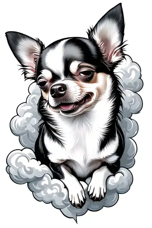 Chihuahua Sleeping On Cloud