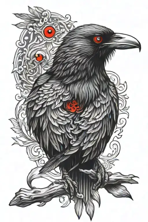 Crow With Red Eyes