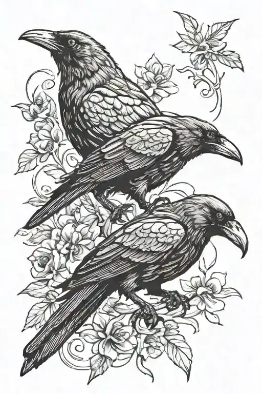 Two Crow With Red Eyes