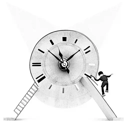 Kid Climbing Stairs Into Clock