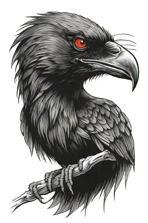 Two Crow With Red Eyes