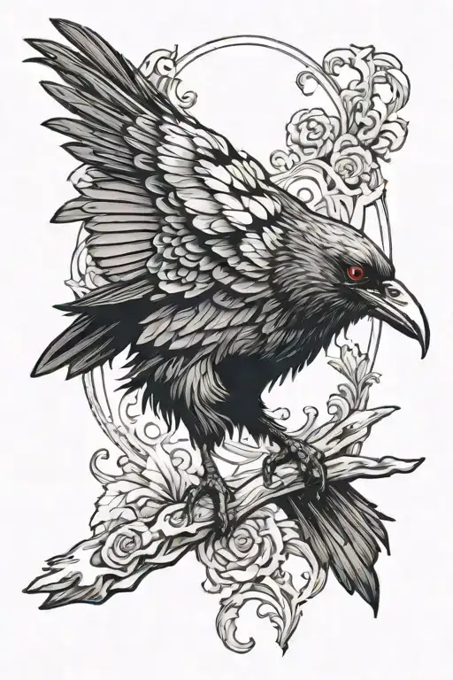 Crow With Red Eyes