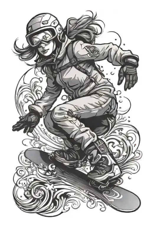 Female Snowboarder Catching Air