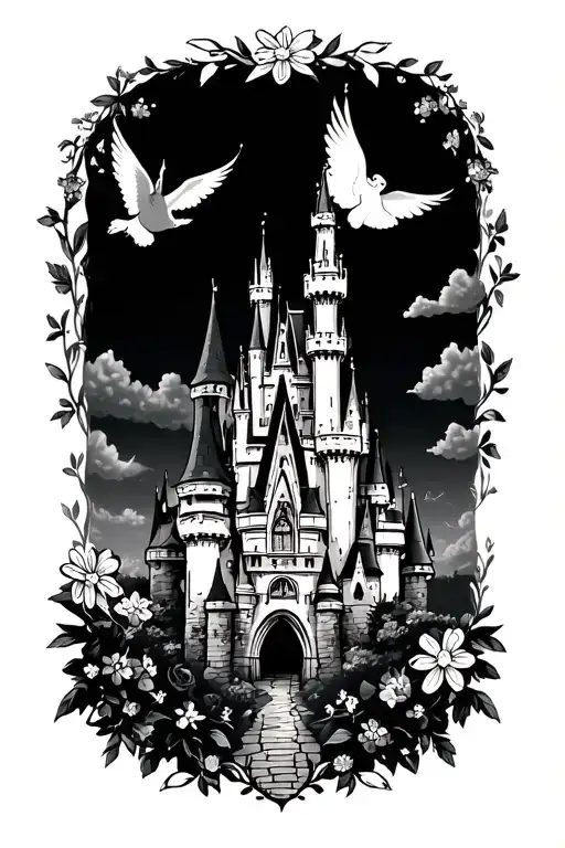 Cinderella Castle Peter Pan Flying Flowers Cinderella Eeyore Chip And Dale