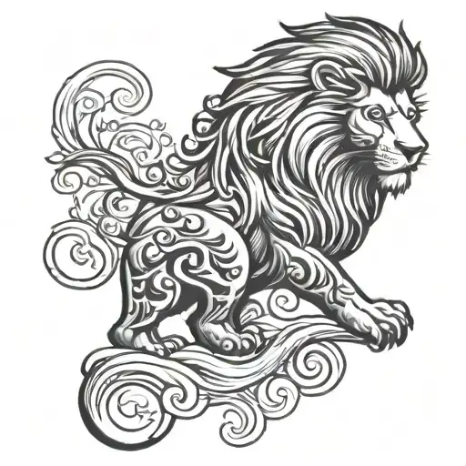 Electricity Lion Sea Wave
