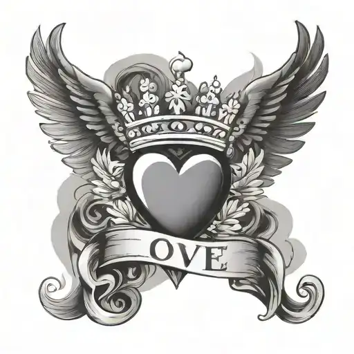 Love Heart With Crown Or Wings For Dead Dad