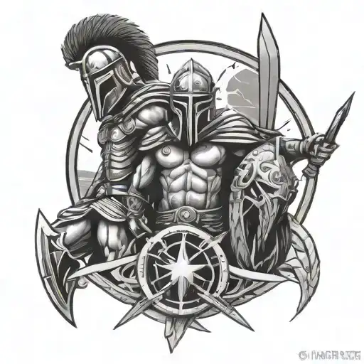 Sparta Warrior To Space Warrior Logo Balance