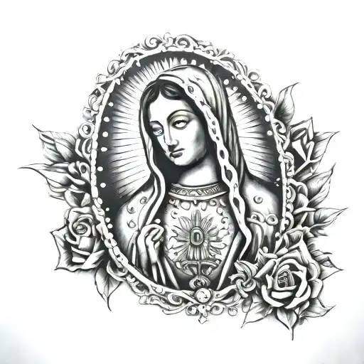 Guadalupe With Rosary