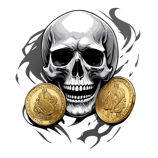 A Skull Shushing On A Coin