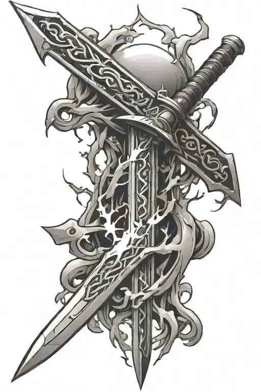 Sword Turning Into Lightning Bolts