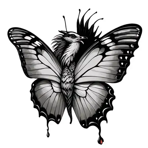 Butterfly With Loves Of Phoenix Coming Down