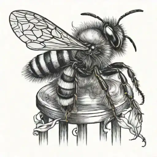 Bee Sitting On A Bar Stool