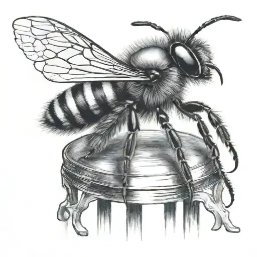 Bee Sitting On A Bar Stool
