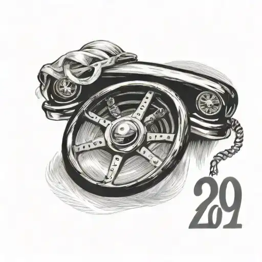 The Number 201 But The 0 Is A Car Steering Wheel