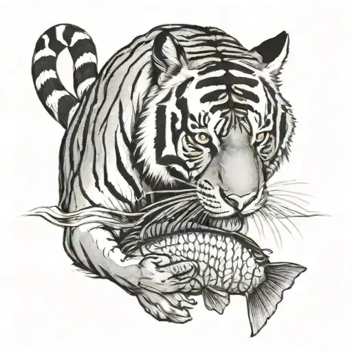 Tiger Eating A Fish Eating A Tiger