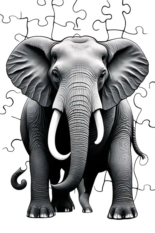 Elephant Puzzle Pieces