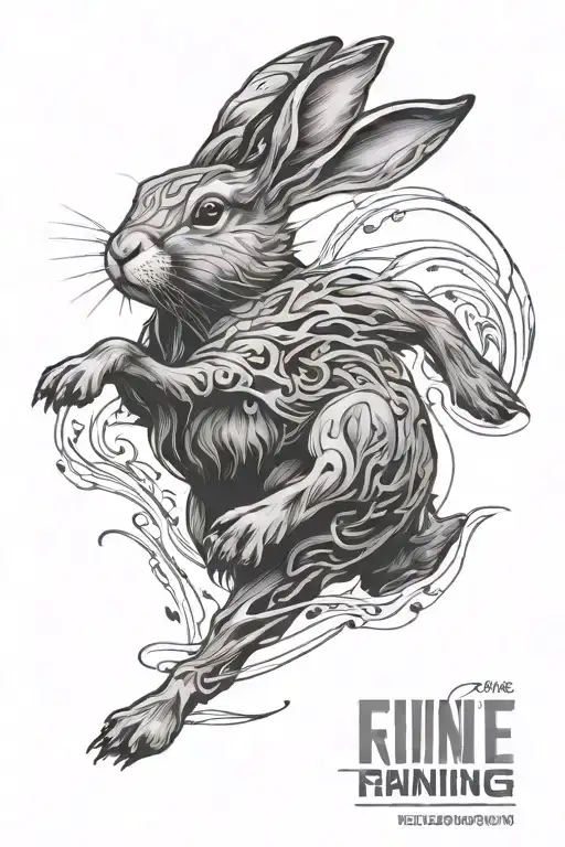 Fine Line Running Rabbit