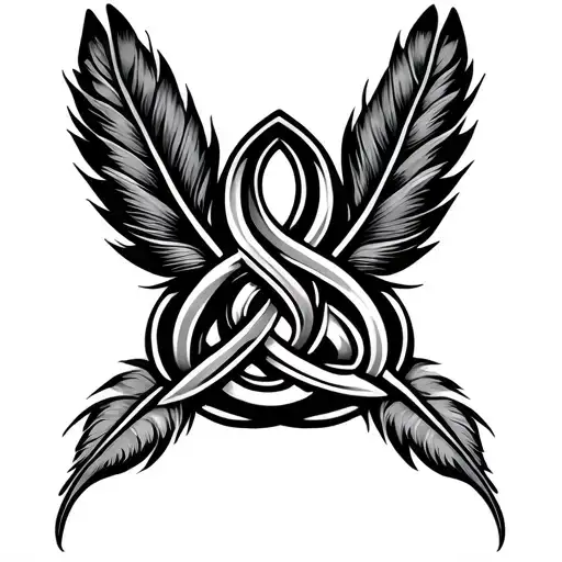 Triskele Knot Work Celtic Feather