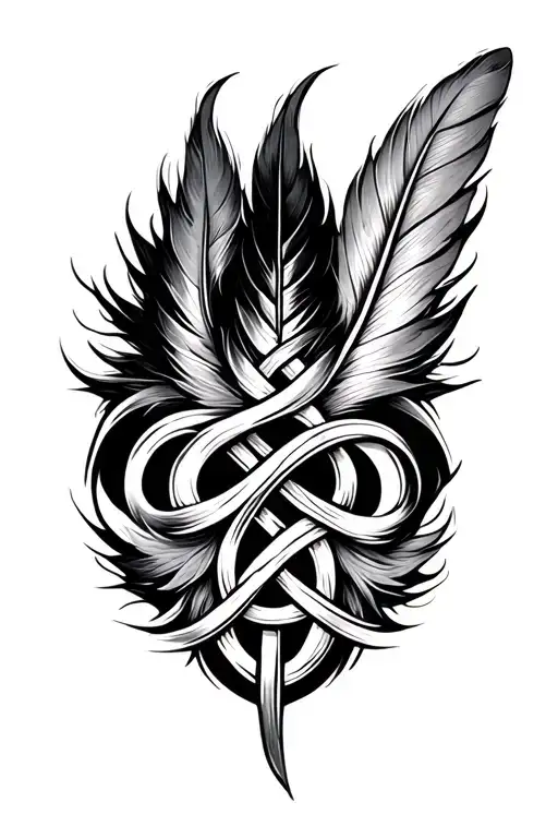 Triskele Pattern Knot Work Celtic Feather