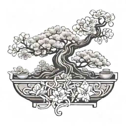 Bonsai Tree S Shape With Flowers Growing House Plants