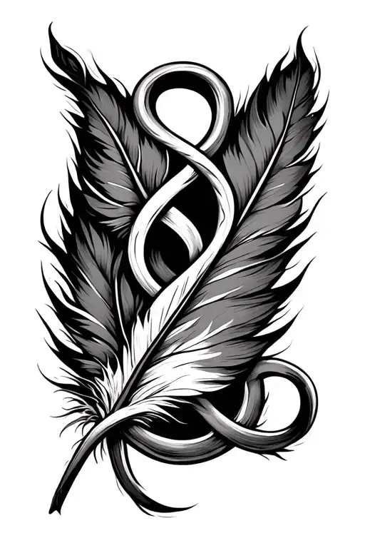 Triskele Pattern Knot Work Celtic Single Feather