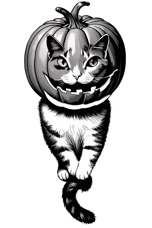 Cat In A Pumpkin