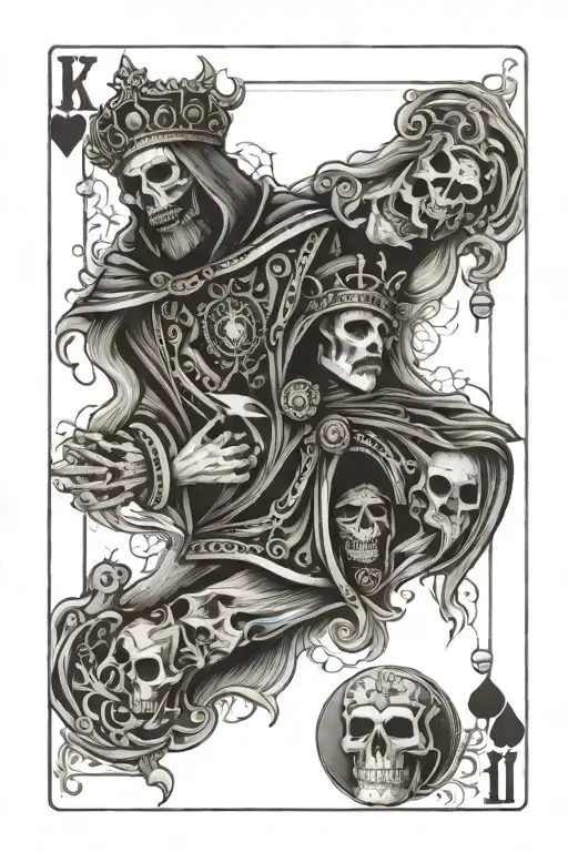 Playing Card With A King At The Top And Grim Reaper At The Bottom