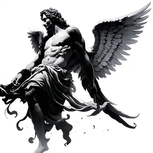 Man Angel With Wide Wings