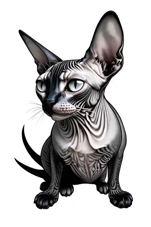 Egyptian Sphynx Cat Frontal View