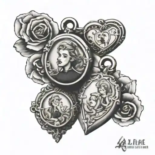 Matching Tattoos For Mom And Daughter Themed As A Basic Locket From The Movie Annie