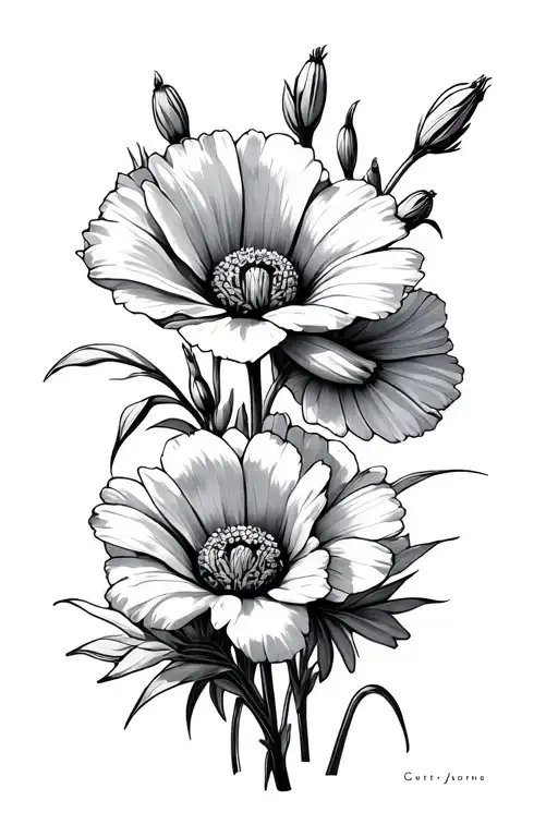 Daisy Aster Gladiolus Cosmos Poppy