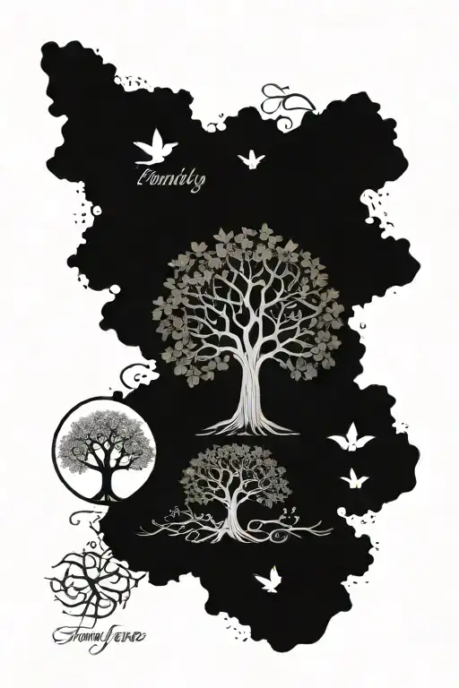 Family Tree Five Names Fineline