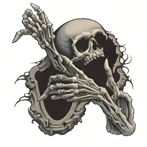 Grave Yard With 2 Skeleton Fingers