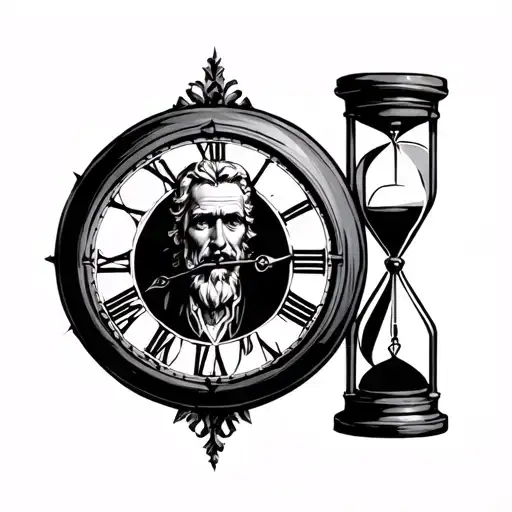 Father Time With Hourglass
