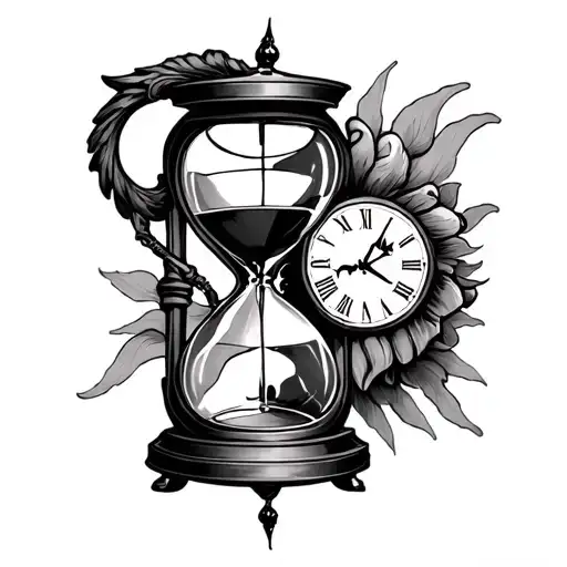 Father Time With Hourglass In Hand