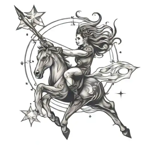 Sagittarius And Universe With Stars
