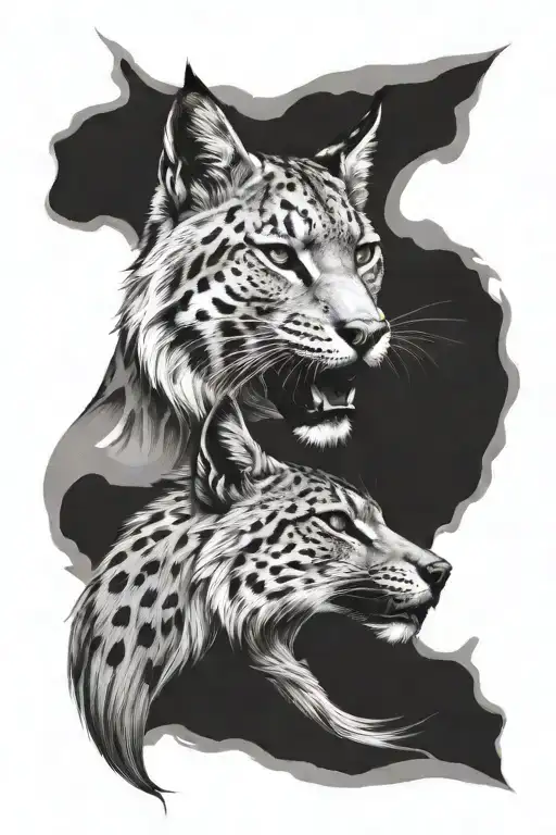 A Lynx And Horse Head Emerging