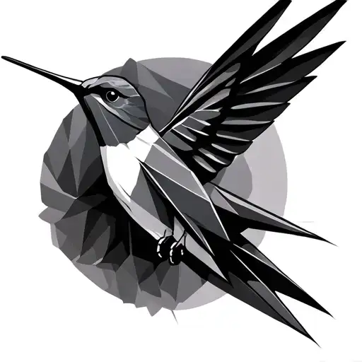 Origami Hummingbird With Color And Depth