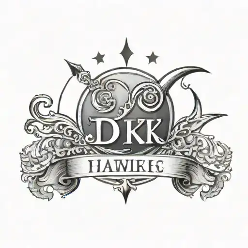 Dk Name With Half Moon Surrounded