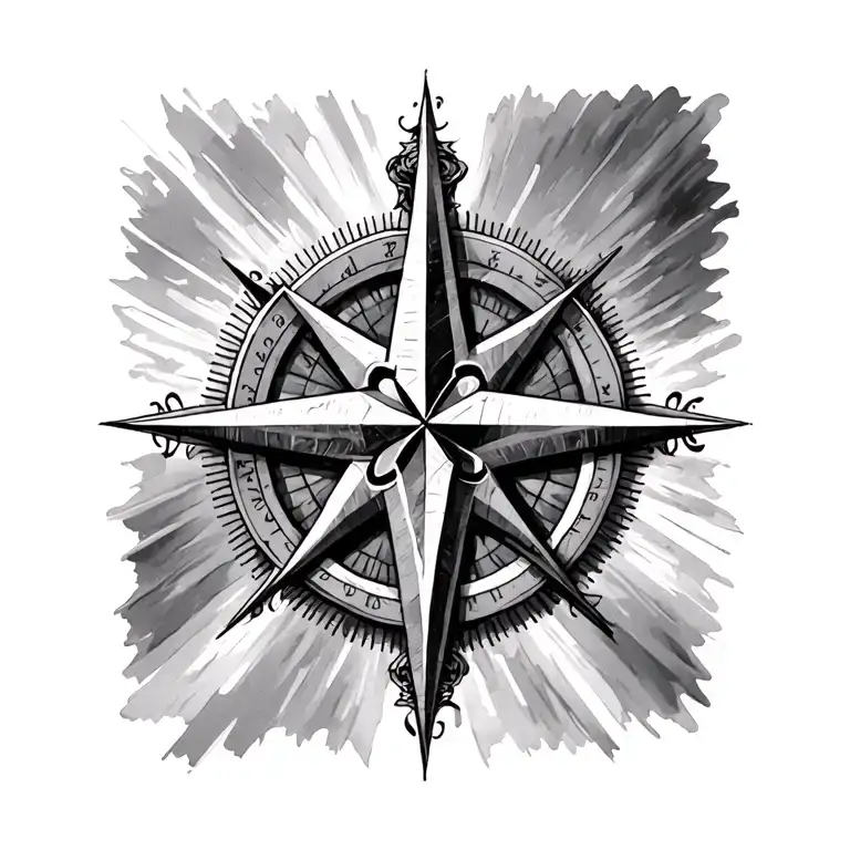 Cross And Compass Rose